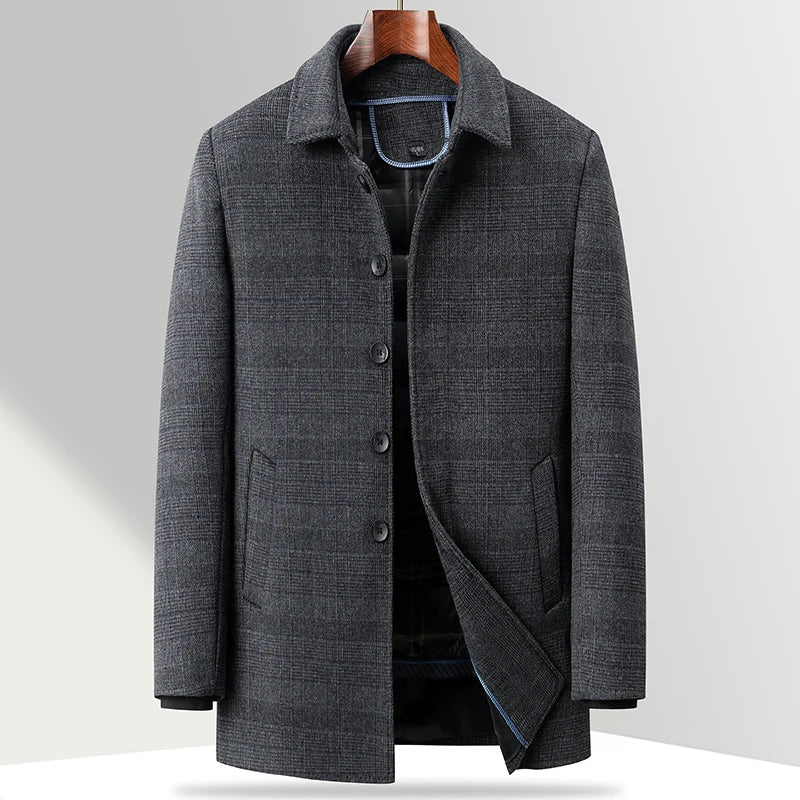 Brixton Plaid Overcoat